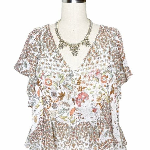 Matilda Jane Top Rustic Floral Boho Fly By Blouse XS - Picture 4 of 9
